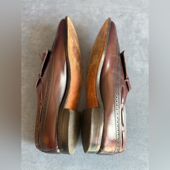 Allen Edmond Arlington Wingtip Kiltie Tassel Loafer Mens SZ10.5 Burgundy Leather main image 5